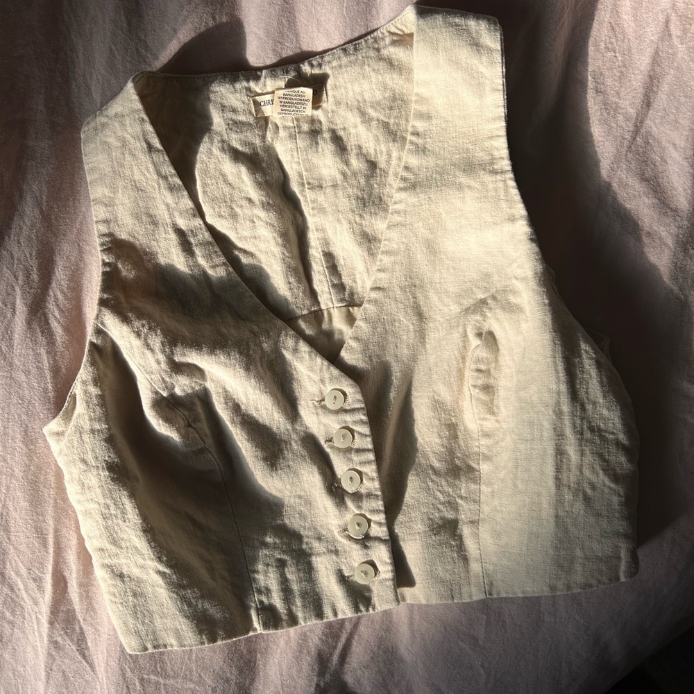Cropped Button Vest - Christian Siriano